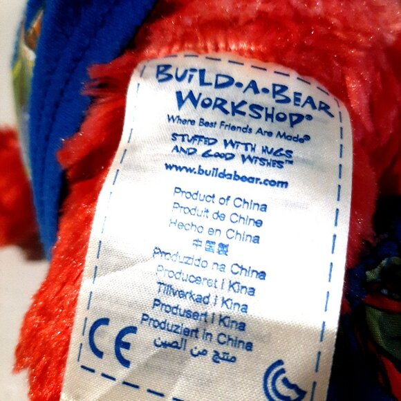 BUILD A BEAR 17" Plush Red Tie Dye DINOSAUR Stuffed Animal TMNT shirt and shorts - Picture 2 of 6